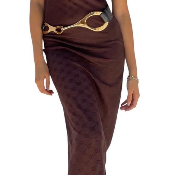 Gucci Tom Ford 1998 Monogram Maxi Dress - Picture 6 of 7